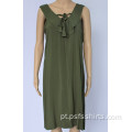 Vestido feminino casual com decote babado